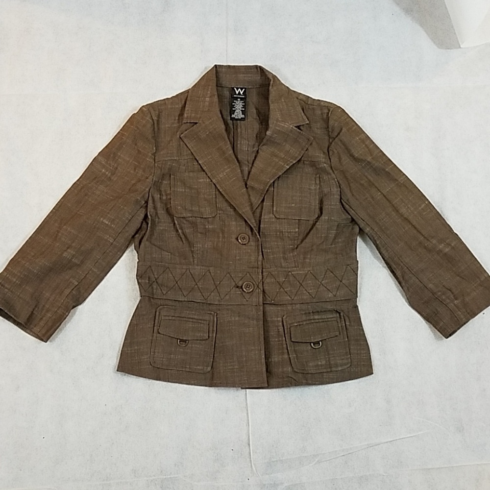 Work to weekend Tweed look Brown Blazer